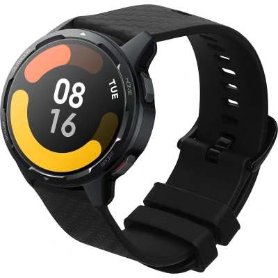 Afbeelding van kwmobile Sporthorloge bandje geschikt voor Xiaomi Mi Watch Color Sport / S1 Active horlogeband Siliconen smartwatch band met carbon print in zwart