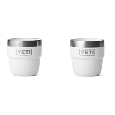 Afbeelding van YETI Rambler Espresso Cup, Vacuum Insulated Stainless Steel Stackable White, 2 Pack 4 oz (118 ml)