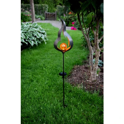 Afbeelding van Solar Tuinverlichting decoratie Vlam Melilla Wit licht Amber 16 cm hoog