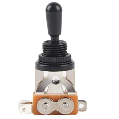 Afbeelding van Gitaar 3 Way Toggle Schakelaar, Metalen Pickup Selector Schakelaar met Messing Tip Knop voor LP Stijl Elektrische (Zwart)