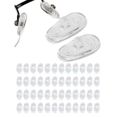 Afbeelding van Neuspads voor de bril, in schroef, siliconen druppelvorm, verpakking met 25 paar, 17 mm Sports World Vision