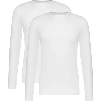 Afbeelding van Comfortabel &amp; Zijdezacht Bamboo Basics Ralph Bamboe T Shirts (Multipack 2 stuks) Heren Ronde Hals Wit XL