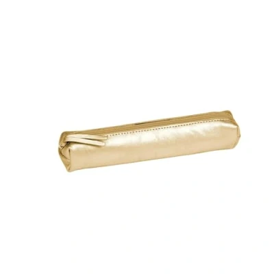 Afbeelding van Clairefontaine 400086C een klein etui, dun, van leer, 4 x 2,5 19,5 cm, echt goudkleurig