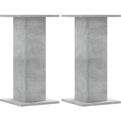 Afbeelding van vidaXL Speakerstandaards 2 st 30x30x60 cm bewerkt hout betongrijs