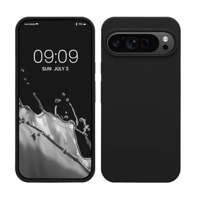 Afbeelding van kwmobile telefoonhoesje geschikt voor Google Pixel 9 Pro XL Hoesje met siliconen coating Smartphone case in zwart