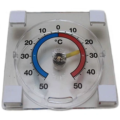 Afbeelding van raamthermometer, buitenthermometer, vensterglas, temperatuurweergave