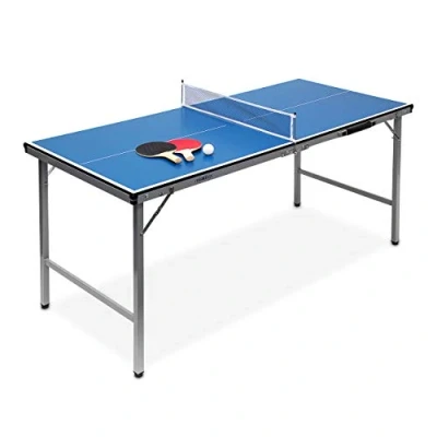 Afbeelding van Relaxdays indoor tafeltennistafel opklapbaar midi pingpongtafel tafeltennis set net