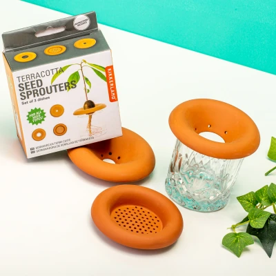 Afbeelding van Terracotta Kiemschaaltjes (set van 3) Kikkerland