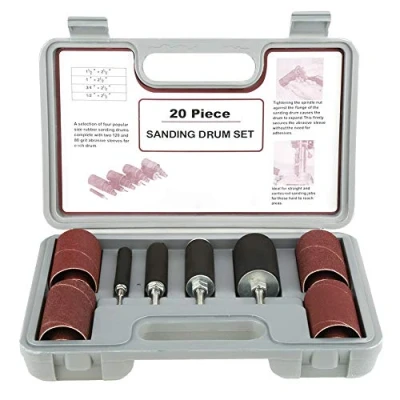 Afbeelding van DEWIN Spindelschuurmachine, boorslijpmachine, slijprollen, spindelslijper, gereedschapsset met behuizing, voor boormachine, 20 stuks