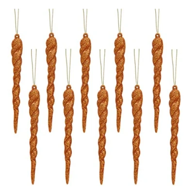 Afbeelding van Christmas Concepts® IJsblokjesdecoraties 12 cm Luxe versiering voor kerstbomen (koper, 10 stuks)