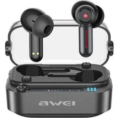 Afbeelding van AWEI Bluetooth 5.3 T58 ANC hoofdtelefoon + dockingstation zwart/zwart