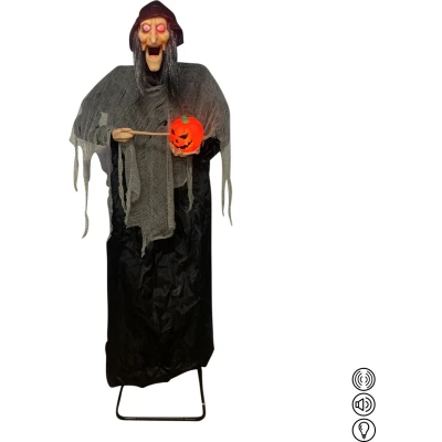 Afbeelding van Halloween heks met pompoen Geluidssensor 200cm