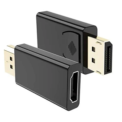 Afbeelding van VMOJO DisplayPort stekker naar HDMI busadapter, DP converter verguld, compatibel met computer/desktop/Labtop/PC/Monitor/HDTV, zwart