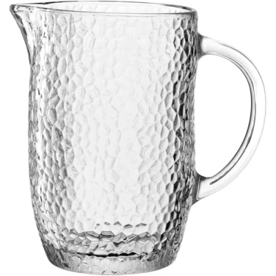 Afbeelding van LEONARDO HOME Matera kruik, 1 stuk, vaatwasserbestendige kan, moderne sapkan, hoogwaardige structuur, drankkruik van glas, harmonieus &amp; geschikt voor levensmiddelen, hoogte 18,6 cm, transparant,