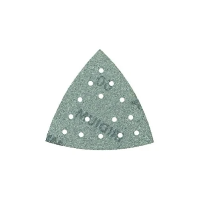 Afbeelding van Mirka Iridium Schuurdriehoek Premium Schuurpapier 93x93x93mm 15 gaats, Klittenband, korrel 60, 50 st / Voor het schuren van verf, plamuur, grondverf, hout, staal, minerale materialen, kunststof.