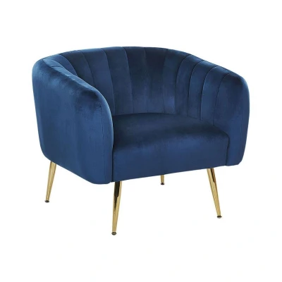Afbeelding van Beliani Fauteuil LACONIA Blauw fluweel