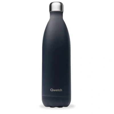 Afbeelding van Qwetch Thermosfles, koolstofgrijs, 1 l drinkfles voor onderweg van roestvrij staal 24 uur koud en 12 warm waterdicht, BPA vrij herbruikbaar