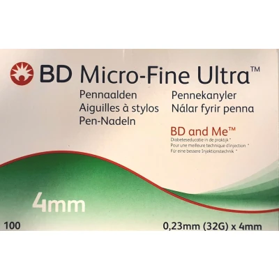 Afbeelding van BD Micro fine Pennaald 32G 4mm (100 stuks)