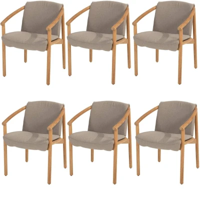 Afbeelding van Tess dining tuinstoel teak 4 Seasons Outdoor set van 6