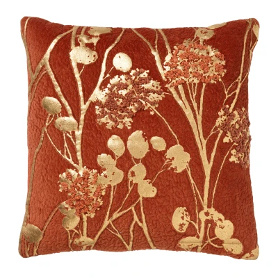 Afbeelding van Hoii MABELLE Sierkussen 45x45 cm Potters Clay Oranje Goud met duurzame kussenvulling