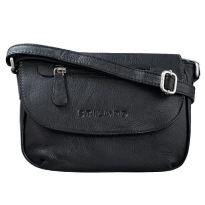 Afbeelding van STILORD &#039;Tamara&#039; Kleine handtas dames leren bruine schoudertas vintage voor vrouwen om uit te gaan avondtas partytas elegant echt tasje, Kleur:zwart