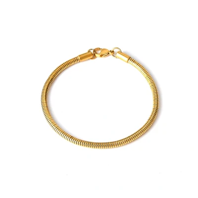 Afbeelding van ABkettinkjes Armband Slang Slangenarmband Gouden armbandje Soepel Goud Gold plated Verguld 18K
