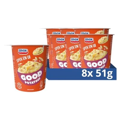 Afbeelding van Unox Good Potatoes Spek en Ui klaar binnen 5 minuten 8 x 51 g