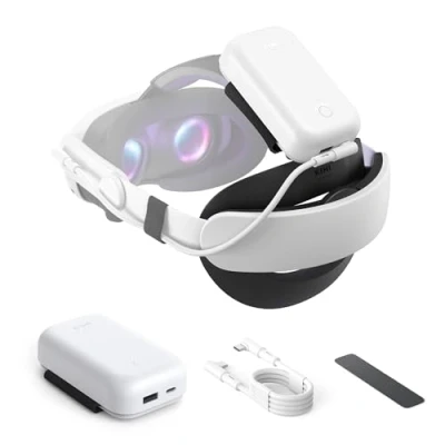 Afbeelding van KIWI design Batterijpakket 10000 mAh Compatibel met Quest 3/2 Accessoires, USB C Snelladende Powerbank Verlengd 8 uur VR speeltijd