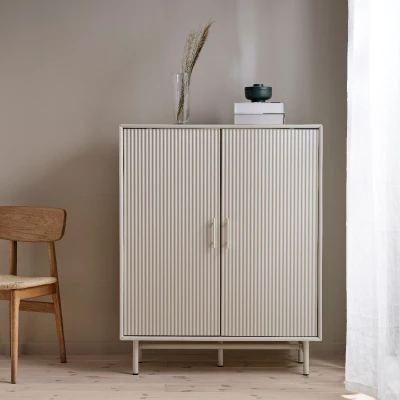 Afbeelding van Nordic Home Luna wandkast grijs/beige Hout