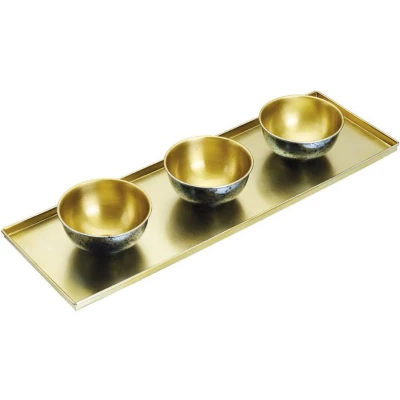 Afbeelding van Artesà Tapasset 60 X 20 Cm/ 12,5 Cm Goud/blauw 4 delig