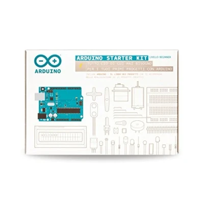 Afbeelding van Official Arduino Starter Kit [K000007] Compleet pakket voor beginners, inclusief bord, componenten en Italiaans projectboek, ideaal leren van elektronica programmeren.