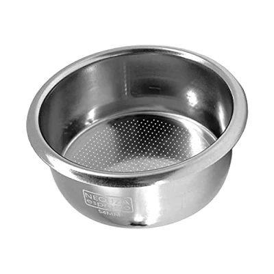 Afbeelding van NEOUZA Bodemloze koffie portafilter, 54 mm, compatibel met Breville 870/875/878/880 filtermand, roestvrijstalen espresso machine, houten handgreep (filtermand)