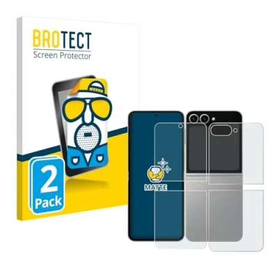 Afbeelding van BROTECT (2 Stuks) Antireflecterende Beschermfolie voor Samsung Galaxy Z Flip6 (Voor+Achter) Anti Glare Screen Protector, Mat, Ontspiegelend