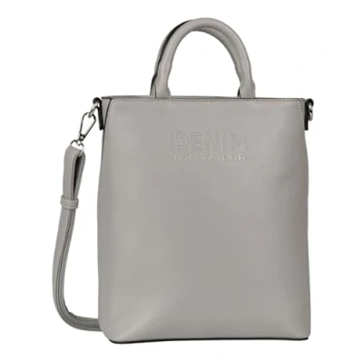 Afbeelding van TOM TAILOR Denim bags Heidy dames shopper schoudertas ritssluiting klein grijs, mode