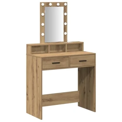 Afbeelding van vidaXL Artisan eiken Hout, MDF 79 x 41 140 cm Kaptafel Rechthoekig