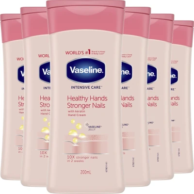 Afbeelding van Vaseline Healthy Hands &amp; Stronger Nails Handcrème 6 x 200 ml