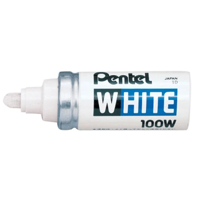 Afbeelding van Viltstift Pentel 100W lakmarker rond wit 4mm
