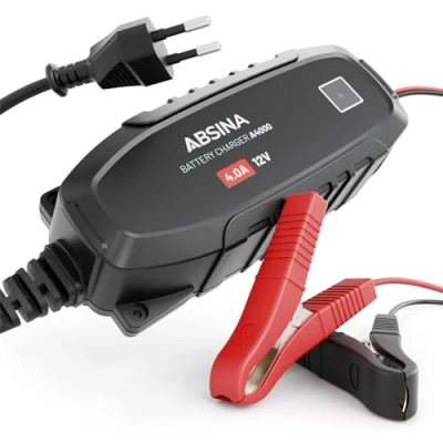 Afbeelding van ABSINA 12 V acculader voor auto, volautomatisch loodaccu tot 120 Ah 4 A oplader autoaccu accu onderhoudslader V, AGM