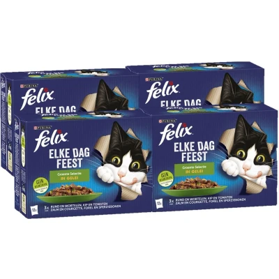 Afbeelding van 4x Felix Elke Dag Feest Groente Selectie in Gelei 12 x 85 gr