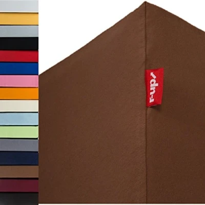 Afbeelding van r up Hoeslakens 140 x 200 160 cm tot 35 hoogte, vele kleuren 100% katoen 130 g/m² Oeko Tex stressvrij ook voor hoge matrassen (bruin)