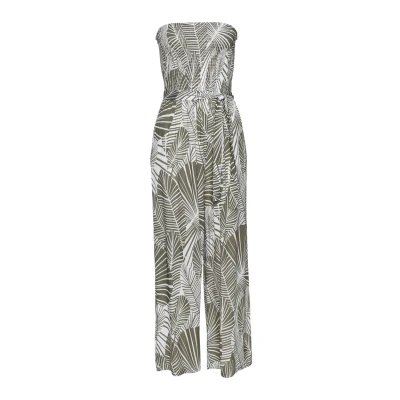 Afbeelding van s.Oliver RED LABEL Beachwear Bandeau jumpsuit en all over print (Met een bindceintuur)