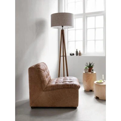 Afbeelding van MUST Living Floorlamp Porto Cristo BLACK,160x30x30 cm, rustic recycled teakwood, without shade