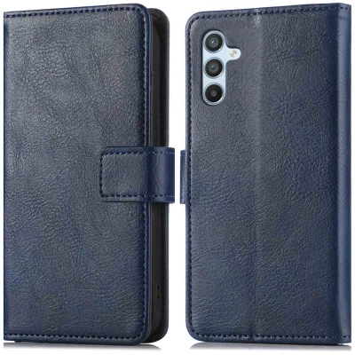 Afbeelding van Samsung Galaxy A54 (5G) Hoesje Kunstleder iMoshion Bookcase Donkerblauw Telefoonhoesje