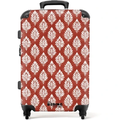 Afbeelding van NoBoringSuitcases.com Grote koffer Barok print rood Kinderkoffer geschikt voor jongen en meisjes Reiskoffer met 4 wielen Trolley op wieltjes Rolkoffer groot kinderen 72 liter Ruimbagage valies 20kg