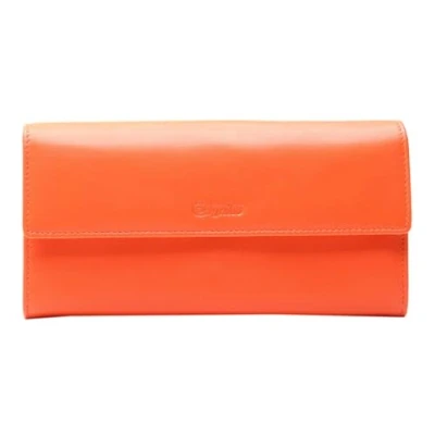 Afbeelding van Esquire Leren Portemonnee Viktoria Ladies Long Wallet Flame Orange Oranje