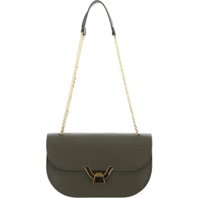 Afbeelding van COCCINELLE Leren Schoudertas Dew Handbag Grained Leather Laurel Green Olijfgroen