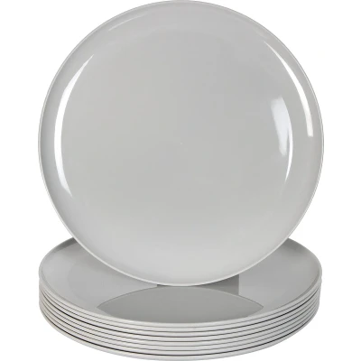Afbeelding van Youngever 9 Pack 25CM Grote Plastic Borden voor Diner, Borden, Herbruikbaar Dinerborden, set van (Grey)