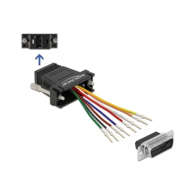 Afbeelding van Delock Adapter D Sub 15 Pin mannelijk naar RJ45 vrouwelijk Montageset