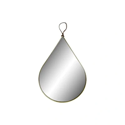 Afbeelding van Items Spiegel/wandspiegel druppel goud kleur rand D27 x H46 cm Spiegels