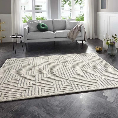 Afbeelding van Vloerkleed Manipu 160x230cm Creme Retro 123vloerkleed.nl is de online webshop voor vloerkleden en woonaccessoires.